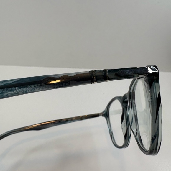 FRAMES ONLY - Persol PO3143-V 1051 Striped Grey Eyeglasses 49•21•145 - Picture 12 of 16